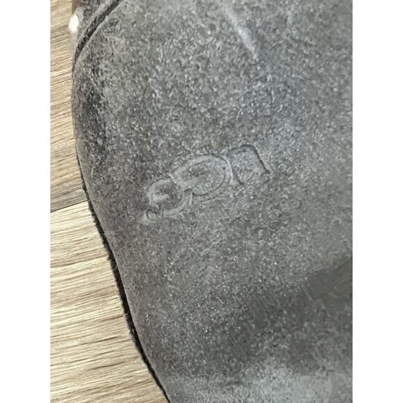 UGG Lynnea Shearling Studded boots Charcoal Grey, wooden heels SZ: 8 - Picture 5 of 8